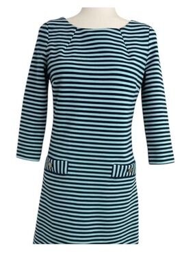 Lilly Pulitzer Striped Charlene Sheath Mini Dress Tropez Blue Size Small